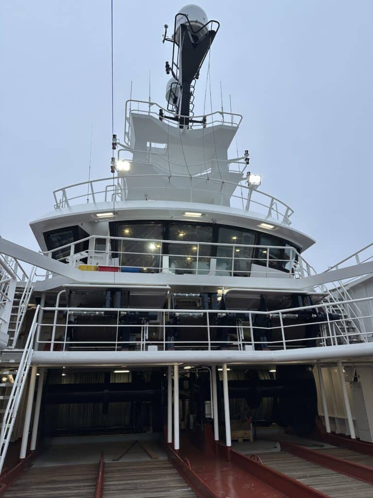 Aft deck and wheelhouse of the trawler Myggenes