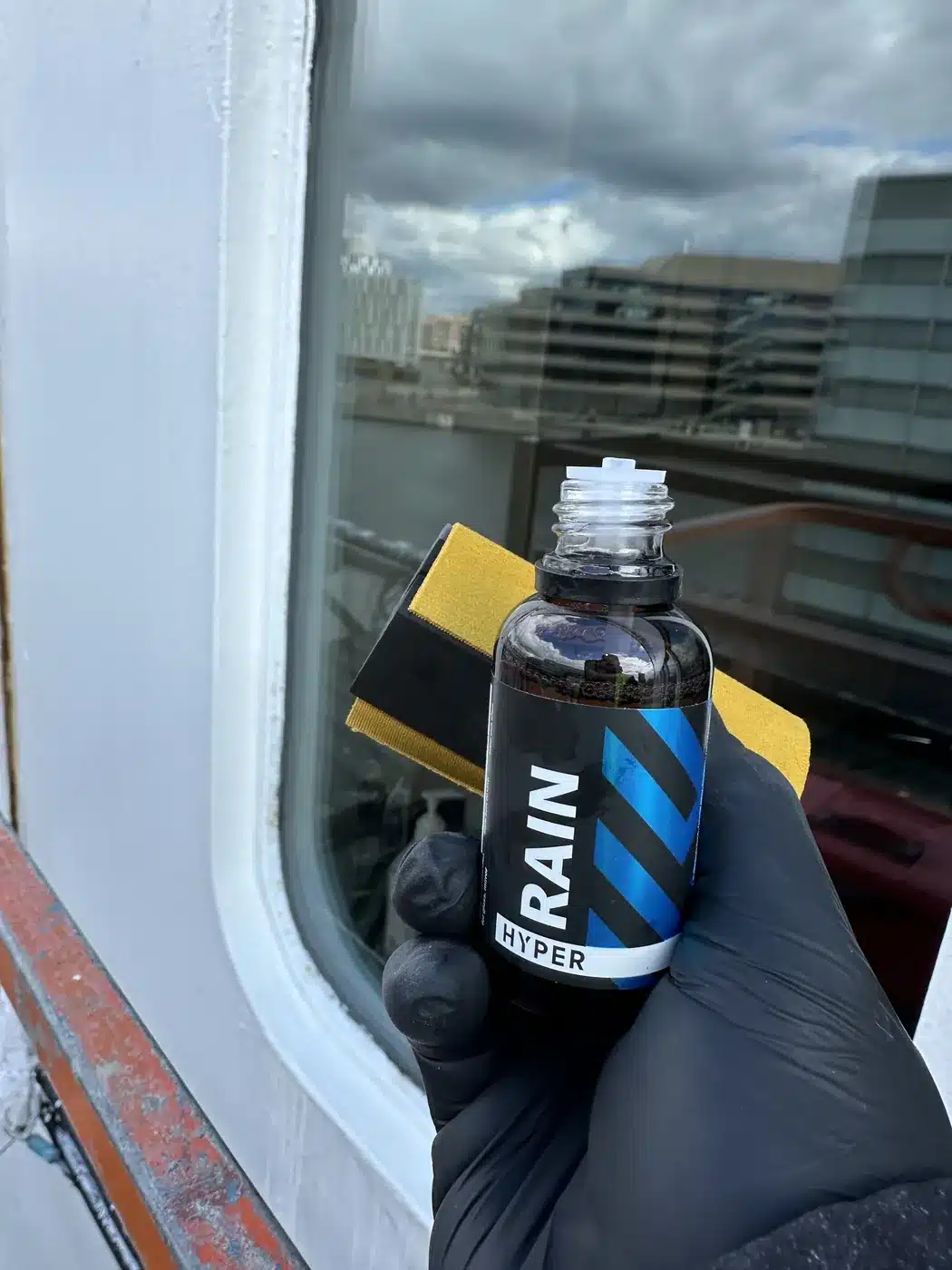 Glass coating applied to the test window on Nordic Crown