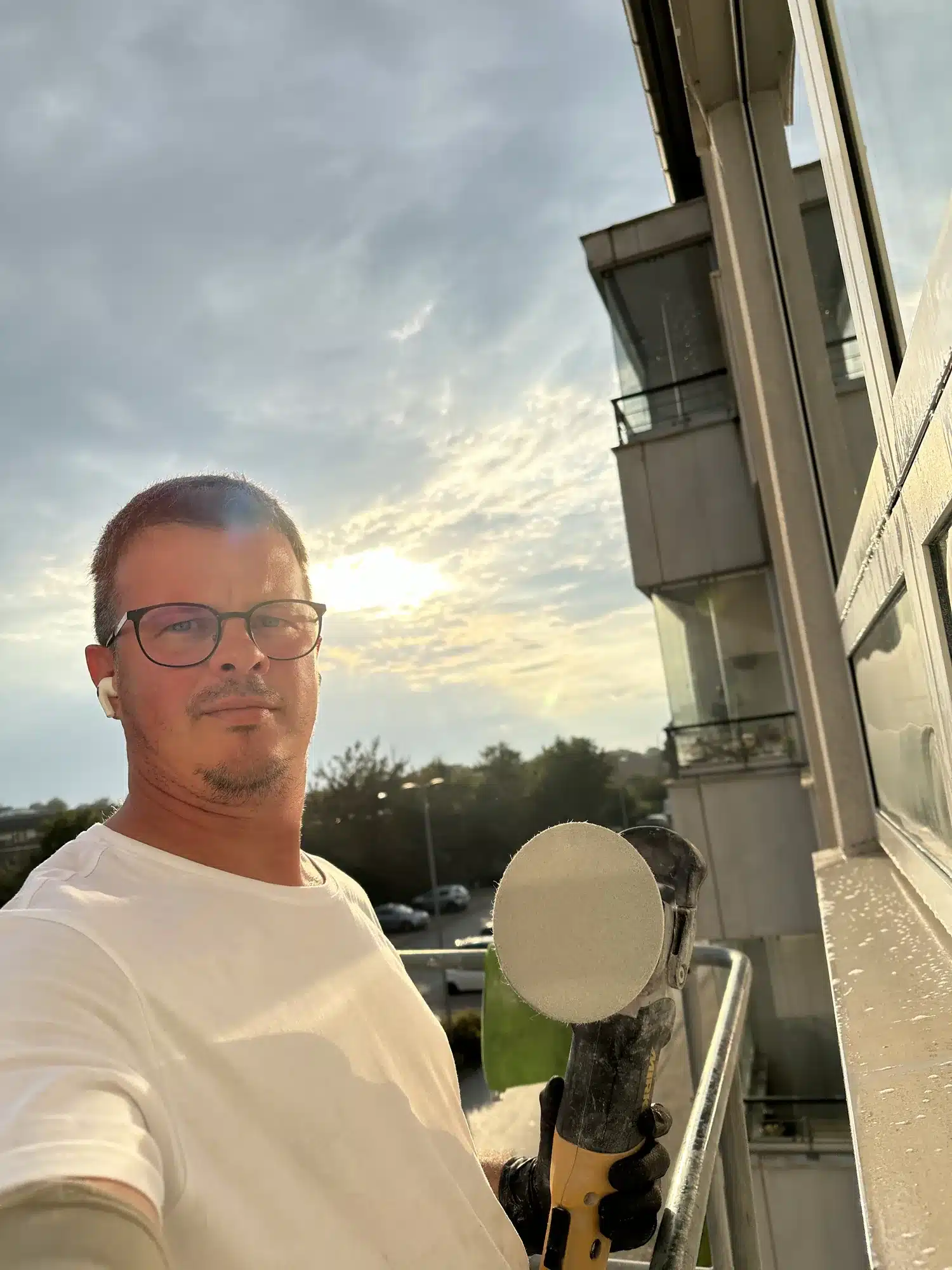 Under arbejdet på facaden i Aalborg